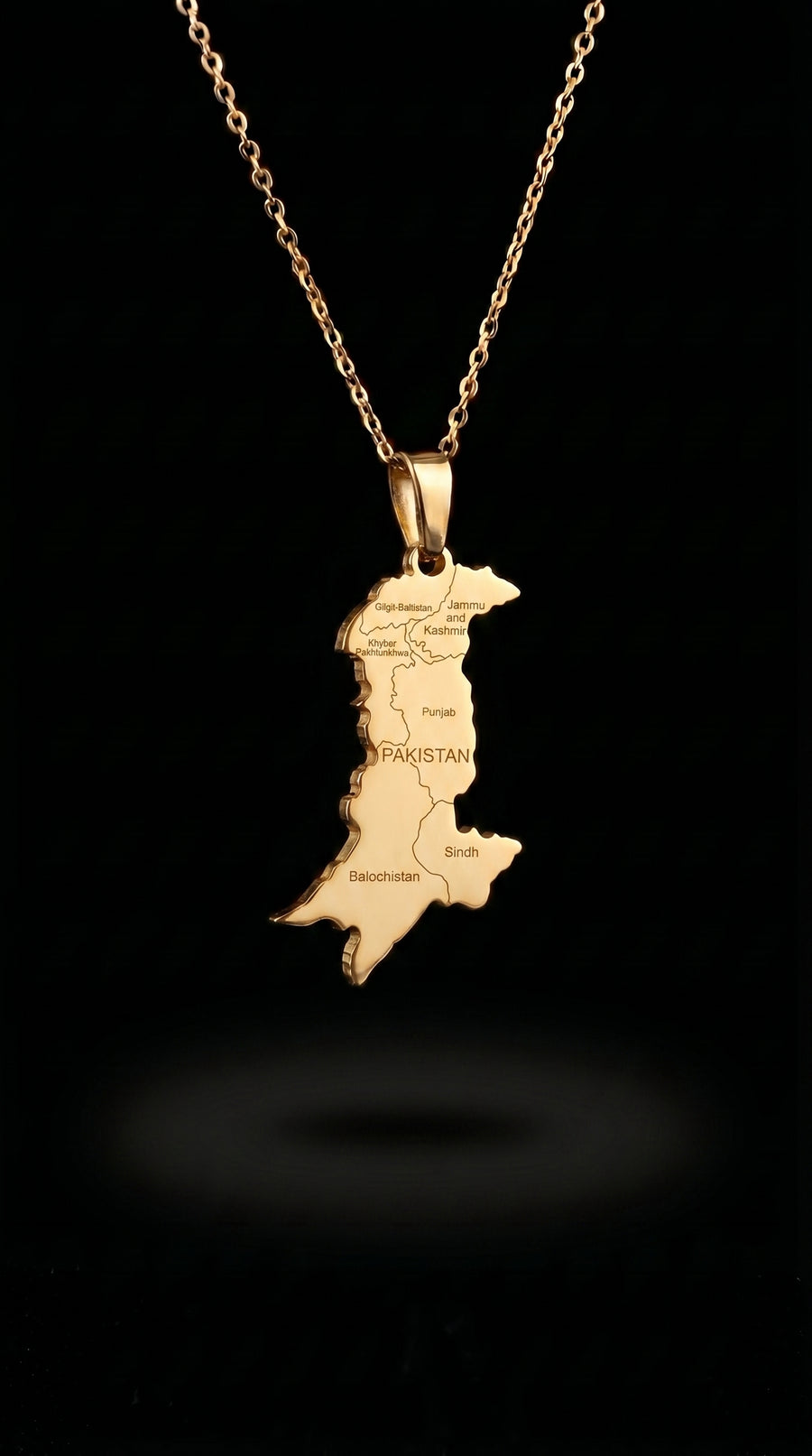 The Homeland Necklace: Golden Pakistan Map