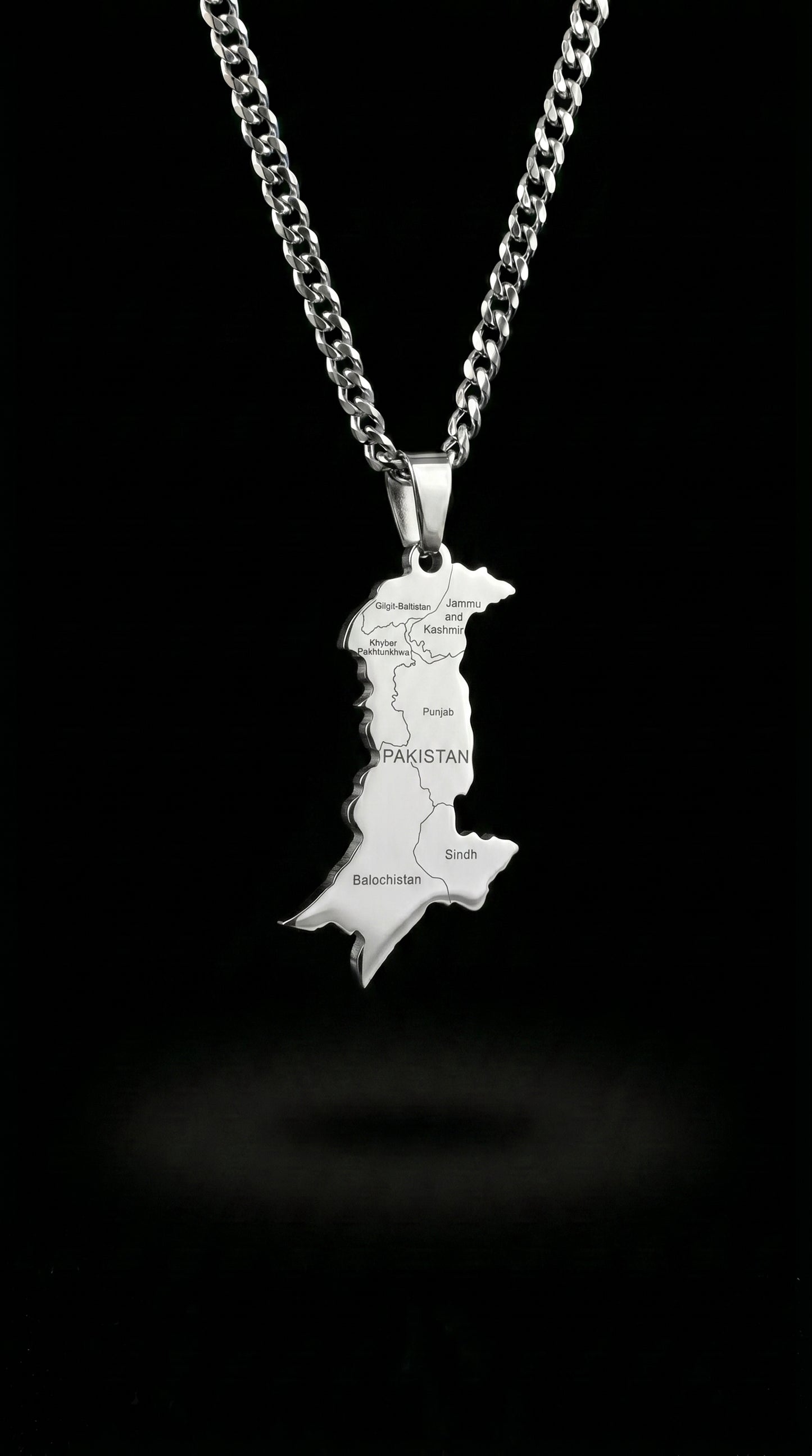 The Homeland Necklace: Silver Pakistan Map