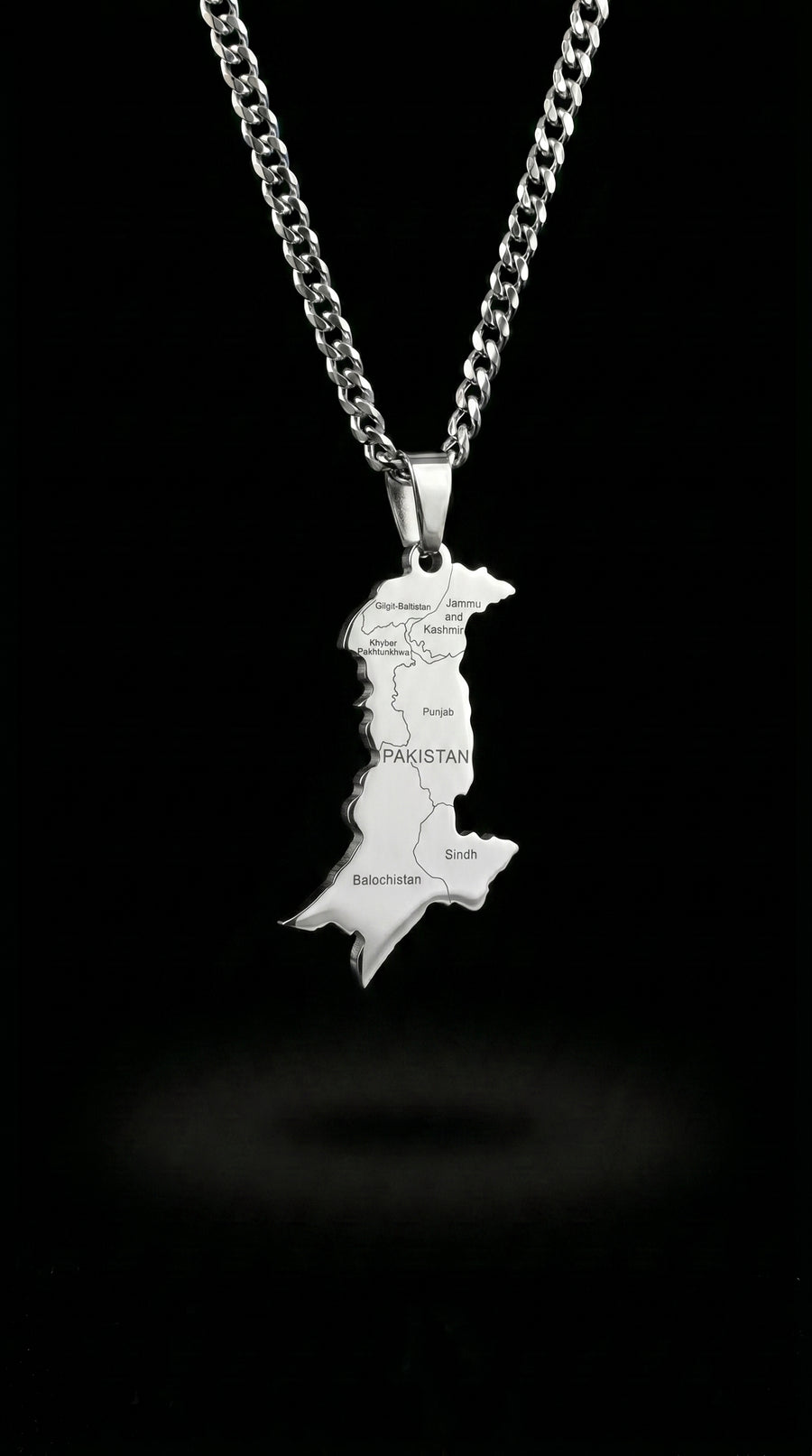 The Homeland Necklace: Silver Pakistan Map