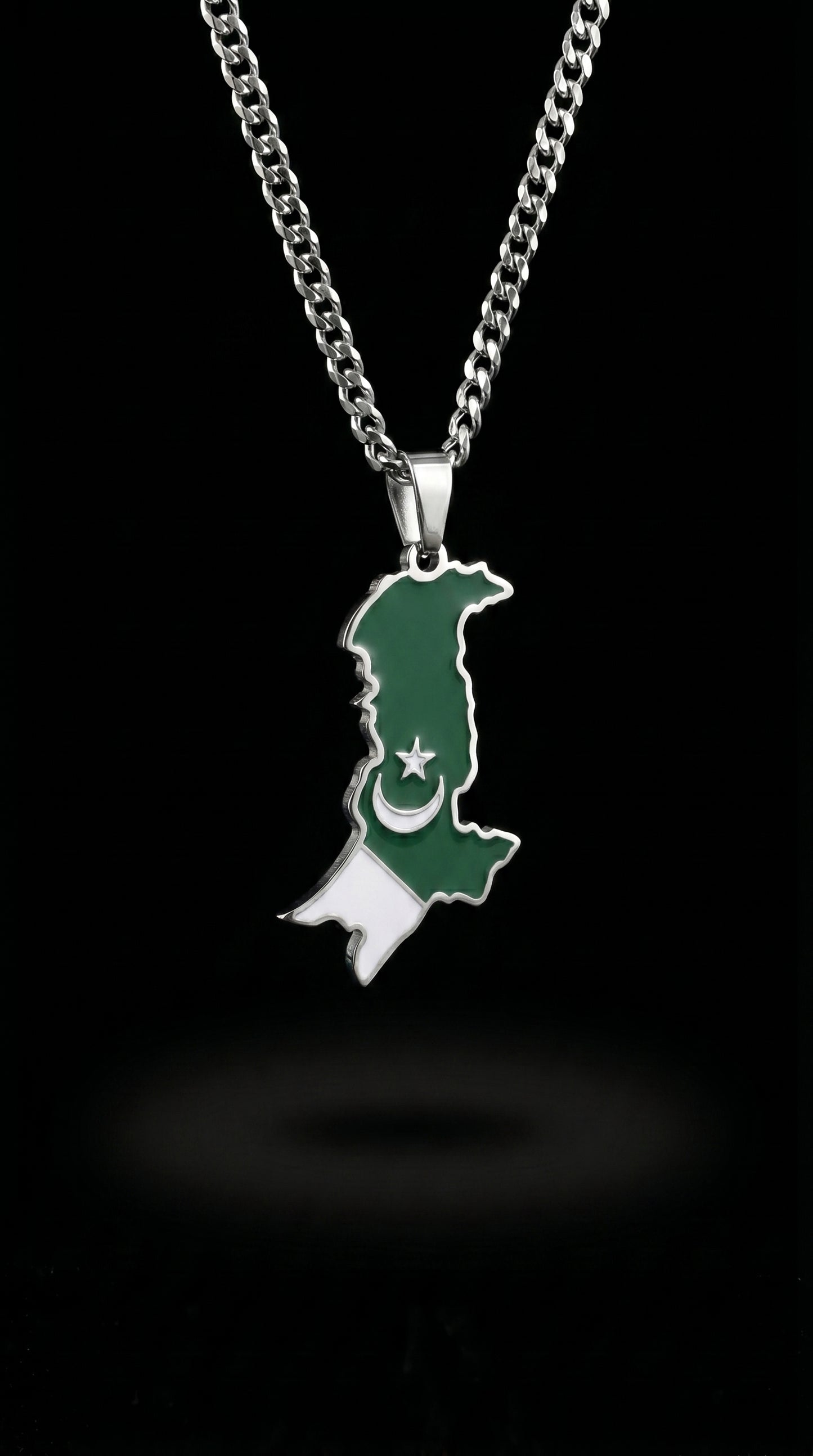 The Homeland Necklace: Silver Pakistan Map