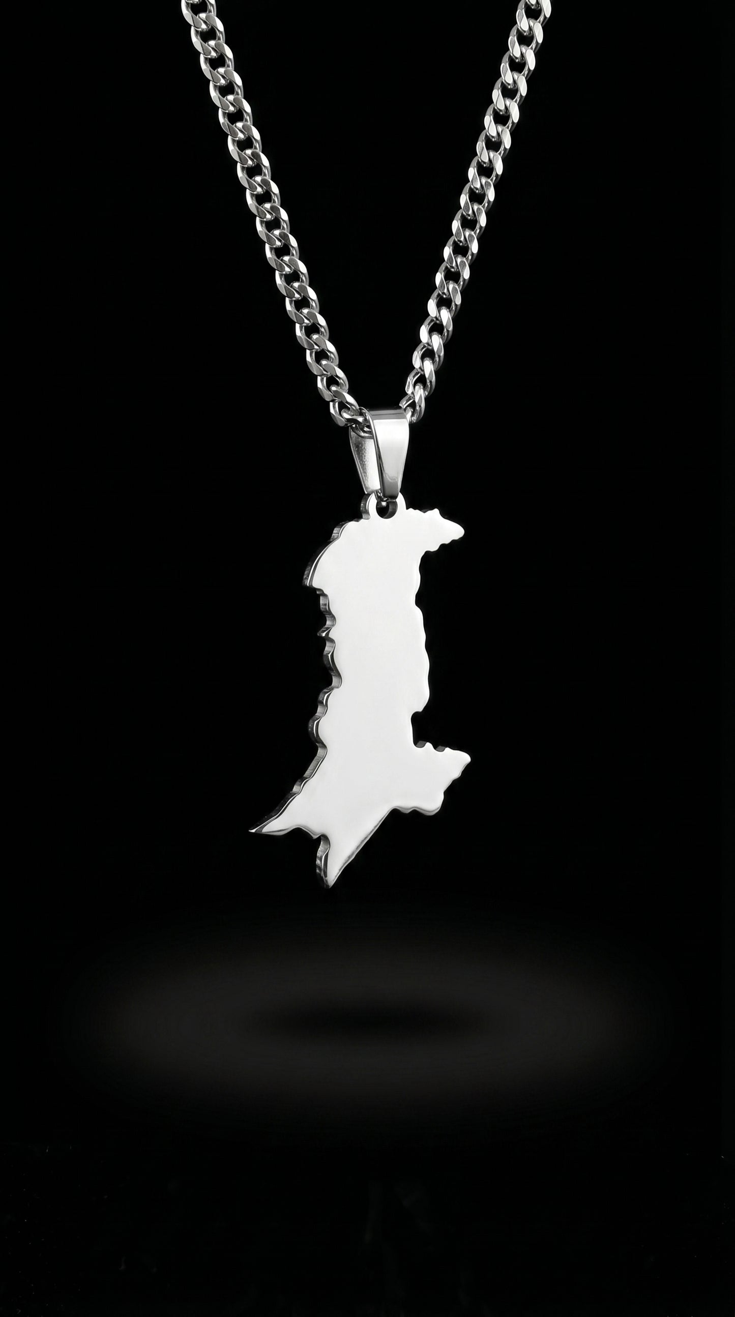The Homeland Necklace: Silver Pakistan Map